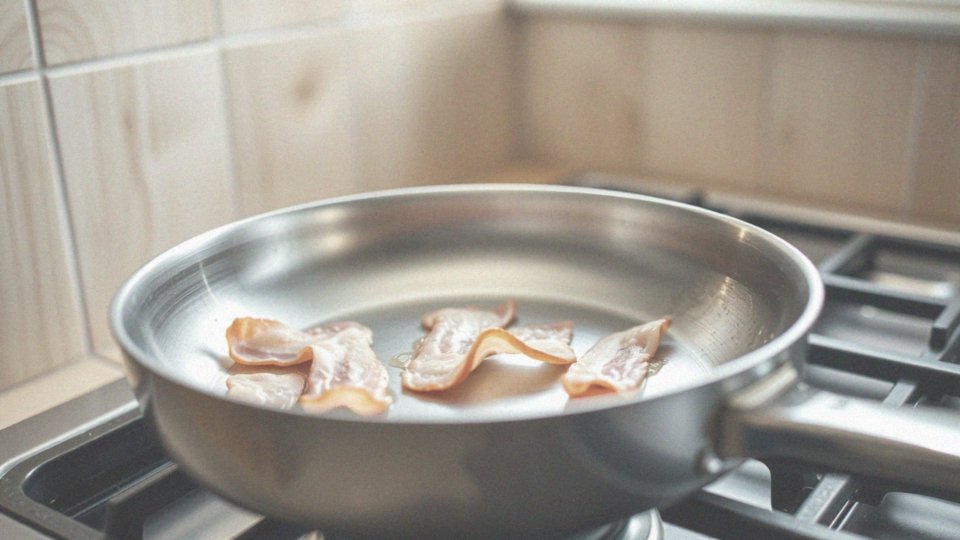 Jak rozgrzać patelnię przed smażeniem boczku?