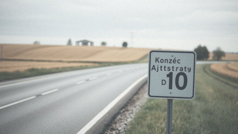 Co oznacza znak D-10 'koniec autostrady'?