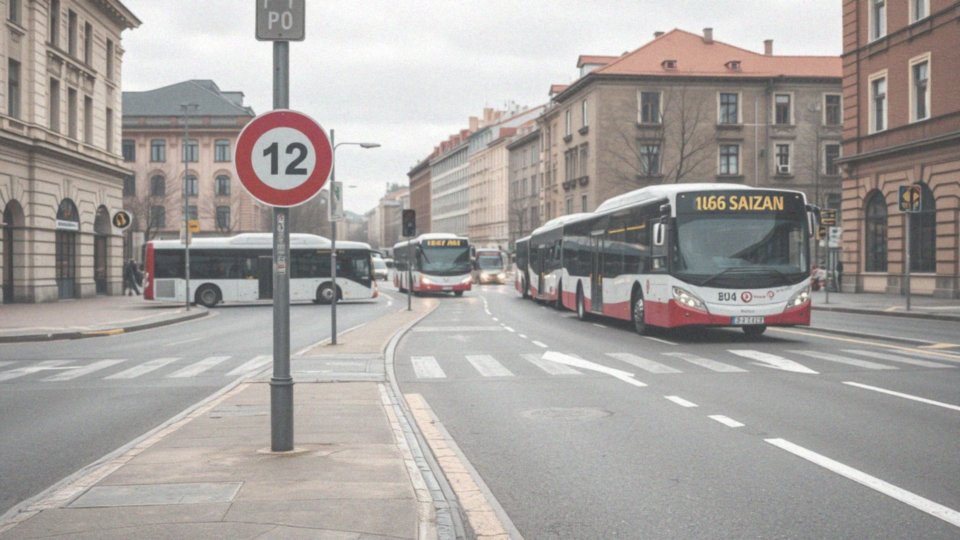 Co oznacza znak D-12 'pas ruchu dla autobusów'?